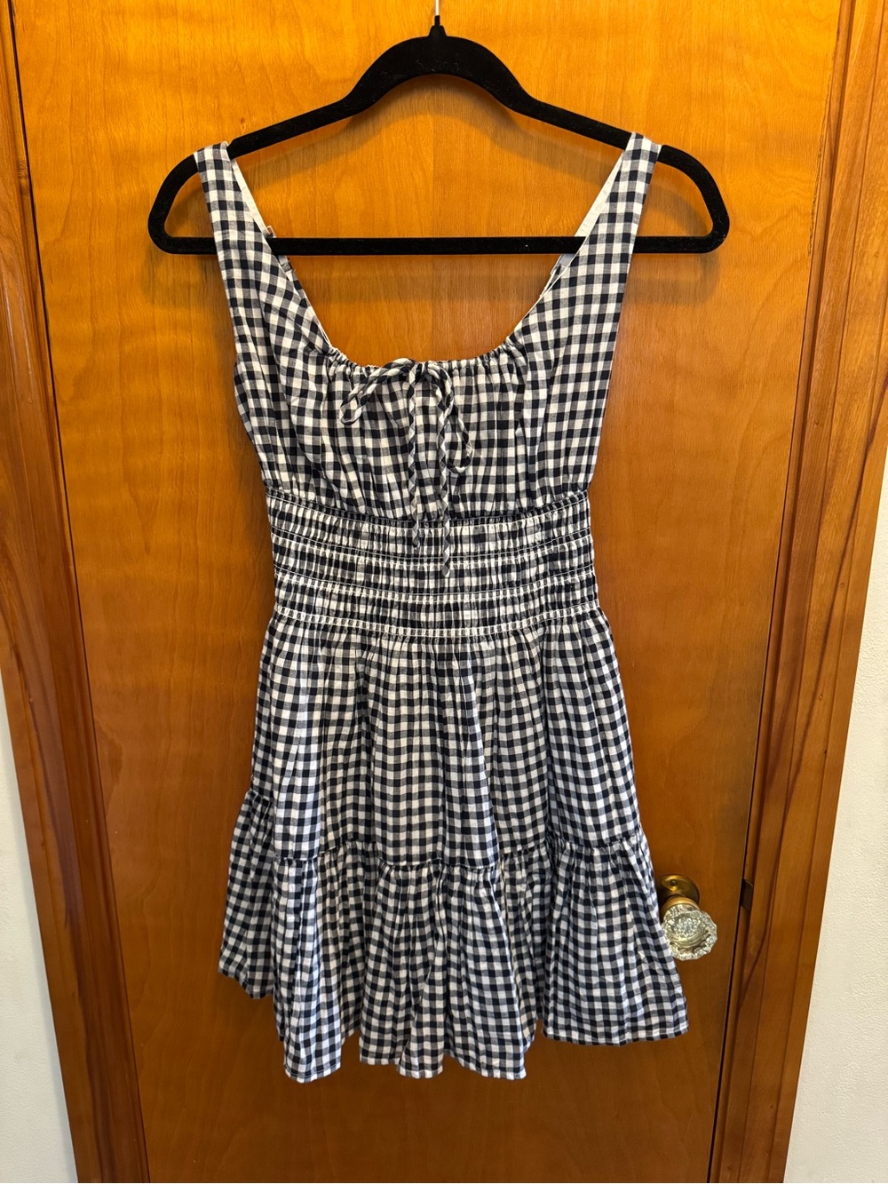 Women’s Navy Blue and White Gingham Sundress